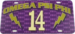 View Buying Options For The Omega Psi Phi Printed Line #14 License Plate