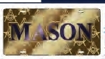 View Buying Options For The Mason Symbol Satin Background Tag License Plate