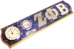 View Buying Options For The Zeta Phi Beta Domed Letters Wood Plaque Wall Clock