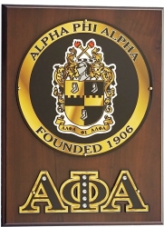 View Product Detials For The Alpha Phi Alpha Circle Crest Acrylic Topped Wood Wall Plaque