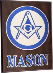 View Buying Options For The Mason Circle Crest Acrylic Topped Wood Wall Plaque