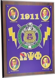 View Buying Options For The Omega Psi Phi Founders Acrylic Topped Wood Wall Plaque