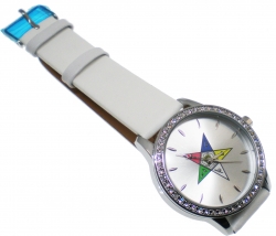 View Product Detials For The Eastern Star Symbol Leather Band Watch