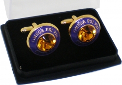 View Buying Options For The Omega Psi Phi Topaz Stone Signet Cuff Links
