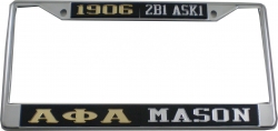 View Product Detials For The Alpha Phi Alpha + Mason - 2B1 ASK1 Split License Plate Frame