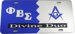 View Product Detials For The Phi Beta Sigma + Mason Split Divine Duo License Plate