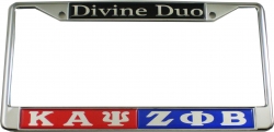View Buying Options For The Kappa Alpha Psi + Zeta Phi Beta Split Divine Duo License Plate Frame