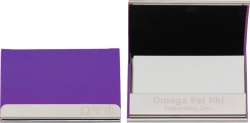 View Buying Options For The Omega Psi Phi Stainless Steel Business Card Holder With Leather