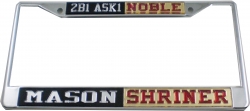 View Buying Options For The Mason + Shriner Noble Split License Plate Frame