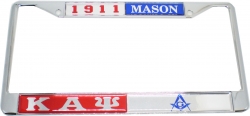 View Buying Options For The Kappa Alpha Psi + Mason Split Founder Year License Plate Frame