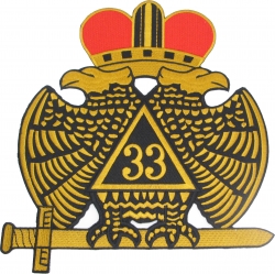 View Product Detials For The 33rd Degree Wings Down Emblem Iron-On Patch