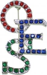 View Product Detials For The Eastern Star Crystal Overlap Letters Pin