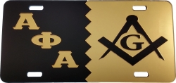 View Buying Options For The Alpha Phi Alpha + Mason Split Mirror License Plate