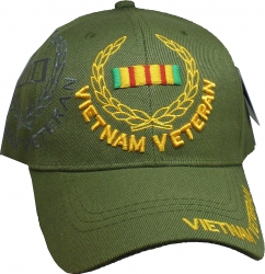 View Product Detials For The Vietnam Veteran Leaf Ribbon Shadow Mens Cap