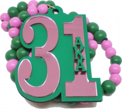 View Buying Options For The Alpha Kappa Alpha Line #31 Mirror Wood Color Bead Tiki Necklace