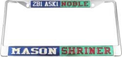 View Product Detials For The Mason - 2B1 ASK1 + Shriner Split License Plate Frame