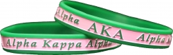 View Buying Options For The Alpha Kappa Alpha 2-Tone Color Silicone Bracelet [Pre-Pack]