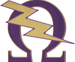 View Product Detials For The Omega Psi Phi Que Lightning Bolt Iron-On Patch