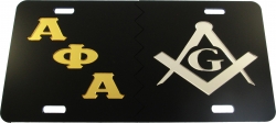 View Buying Options For The Alpha Phi Alpha + Mason Split Mirror License Plate