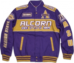 View Buying Options For The Big Boy Alcorn State Braves S11 Mens Racing Twill Jacket