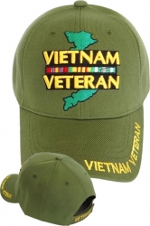 View Buying Options For The Vietnam Veteran Map & Ribbons Mens Cap