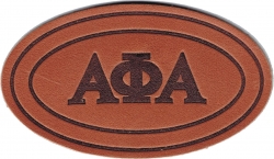 View Buying Options For The Alpha Phi Alpha Genuine Leather Oval Emblem Iron-On Patch