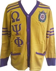 View Product Detials For The Buffalo Dallas Omega Psi Phi Cardigan Sweater
