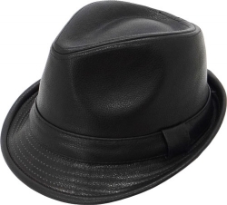 View Buying Options For The Stylish Solid Color PU Leather Fedora Mens Cap