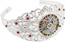 View Product Detials For The Eastern Star Crown Filigree Ladies Bangle Bracelet with Stones