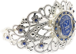 View Buying Options For The Zeta Phi Beta Crown Filigree Ladies Bangle Bracelet with Stones