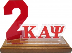View Buying Options For The Kappa Alpha Psi Acrylic Desktop Line #2 With Wooden Base