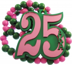 View Buying Options For The Alpha Kappa Alpha Line #25 Mirror Wood Color Bead Tiki Necklace