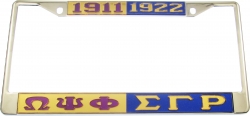 View Buying Options For The Omega Psi Phi + Sigma Gamma Rho Split License Plate Frame