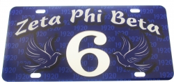 View Buying Options For The Zeta Phi Beta Printed Line #6 License Plate