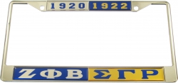 View Buying Options For The Zeta Phi Beta + Sigma Gamma Rho Split License Plate Frame