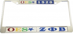 View Buying Options For The Eastern Star + Zeta Phi Beta Split Founder Year License Plate Frame
