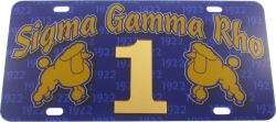 View Buying Options For The Sigma Gamma Rho Printed Graphic Raised Line #1 License Plate