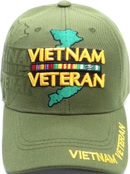 View Buying Options For The Vietnam Veteran Map & Ribbons Shadow Mens Cap