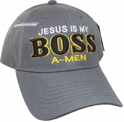 View Product Detials For The Jesus Is My Boss A-Men Mens Cap