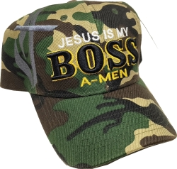 View Buying Options For The Jesus Is My Boss A-Men Mens Cap