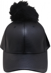 View Buying Options For The Plain PU Leather Pom Pom Mens Cap