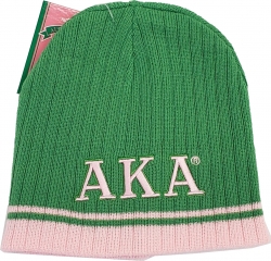 View Buying Options For The Buffalo Dallas Alpha Kappa Alpha Striped Ladies Short Beanie Cap