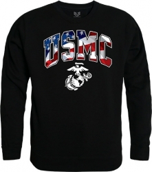 View Buying Options For The RapDom USMC Flag Letter Graphic Mens Crewneck Sweatshirt
