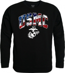 View Buying Options For The Rapid Dominance USMC Flag Letter Graphic Mens Crewneck Sweatshirt