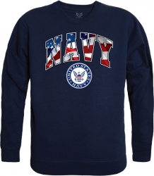 View Buying Options For The RapDom US Navy Flag Letter Graphic Mens Crewneck Sweatshirt