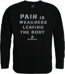 View Buying Options For The RapDom Marines Pain Is Weakness Graphic Mens Crewneck Sweatshirt