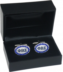 View Buying Options For The Phi Beta Sigma Oval Crystal Mens Cuff Links