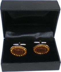 View Buying Options For The Iota Phi Theta Crystal Oval Cuff Links