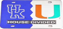 View Buying Options For The Kentucky + Miami House Divided Split License Plate Tag