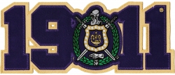 View Buying Options For The Omega Psi Phi Shield 1911 Twill Iron-On Patch